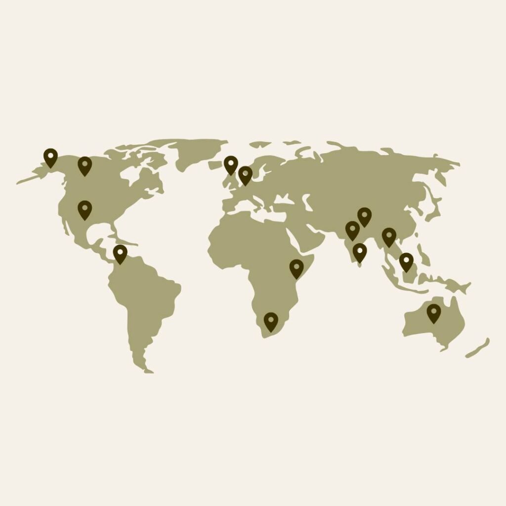 as interionational on world map